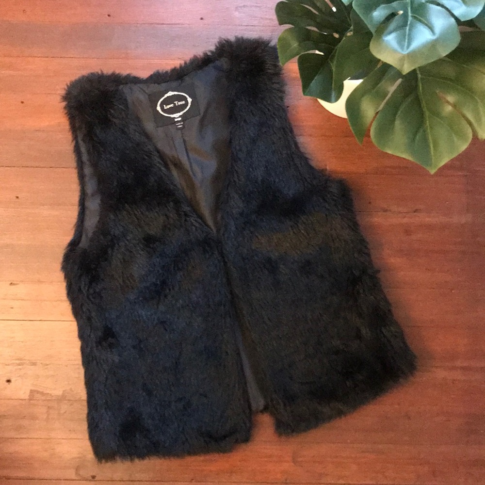 Fuzzy Black Vest